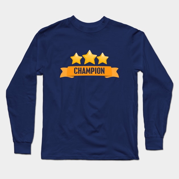 3 star Champion Long Sleeve T-Shirt by Marshallpro
